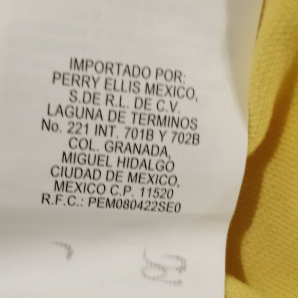 PERRY ELLIS YELLOW V-NECK SHORT SLEEVE T-SHIRT MEN SIZE L - Picture 3 of 6